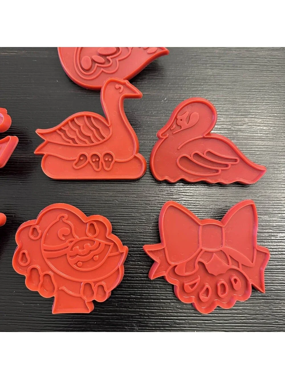 Vintage 1978 Chevron Christmas Cookie Cutter Lot 7pcs Plastic Holiday EUC